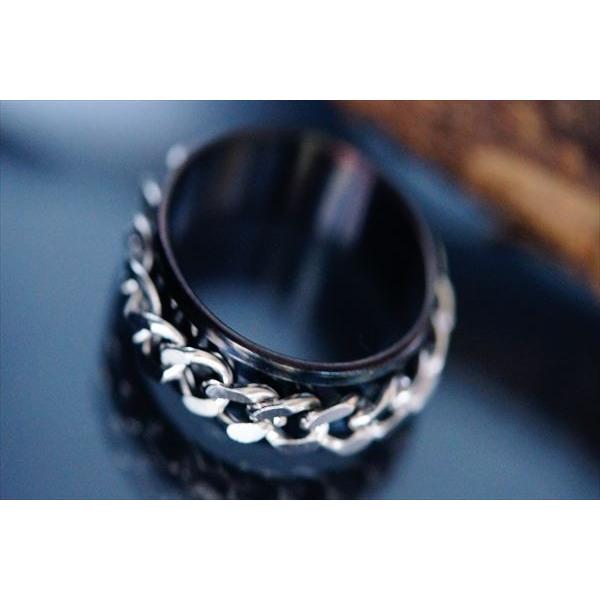 ルード系ハードスタイル 2面カット喜平チェーン装飾 回転するスピン