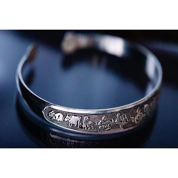 干支(十二支)浮き彫りデザイン メンズ バングル ブレスレット