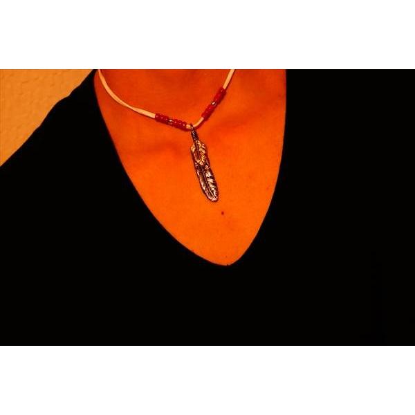 Indian Jewelry フェザー&ゴールドカラーイーグルハート(鷲の胸羽 