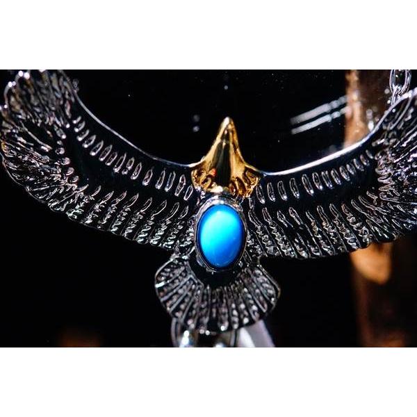 Indian Jewelry ターコイズビーズ装飾 ビッグイーグル&トリプル 