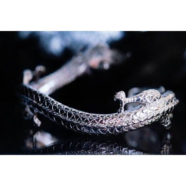 ドラゴン(龍)ラウンド・和風デザイン 全身鱗模様彫り装飾 角・髭・爪