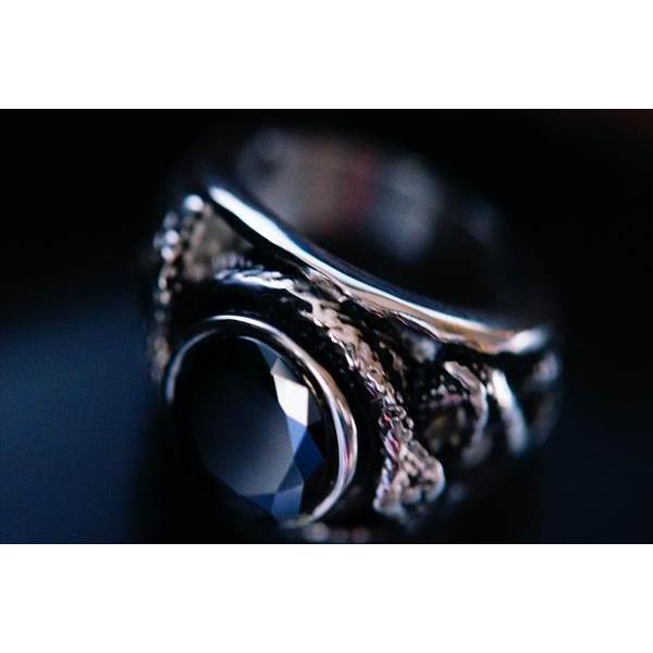 ブラックオニキスカラー・キュービックジルコニア装飾 スパイラル