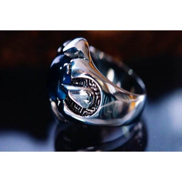 ダークターコイズブルー・グラスストーン装飾 メカニカル・クロー(爪