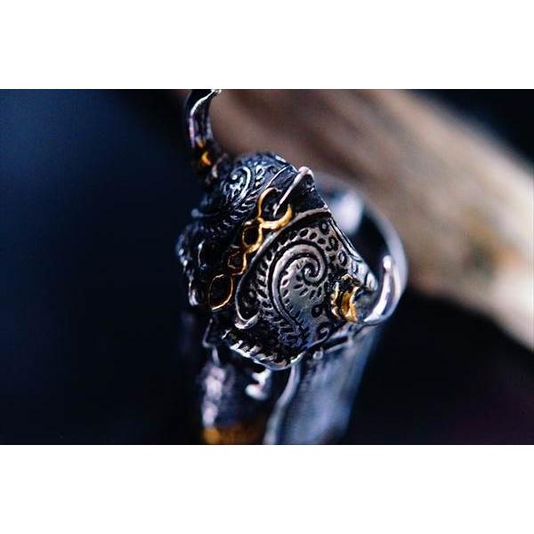 和風 兜&髑髏(スカル)・将軍モチーフ レッドキュービック