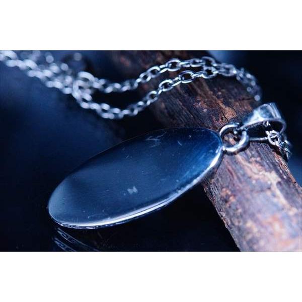 イーグル 鷲 金色立体装飾 ターコイズブルービーズ＆サン(太陽)彫りデザイン 楕円 プレート インディアンジュエリー風 メンズ ステンレス ペンダント ネックレス | Indian Jewelry | 03