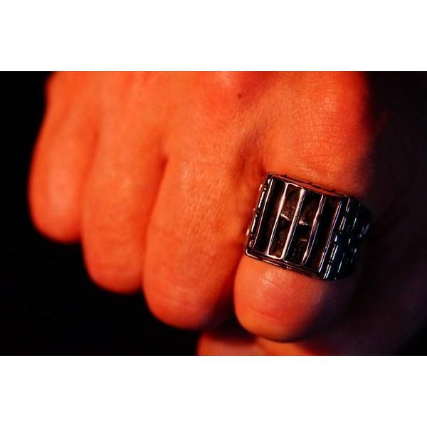 プリズン・スカル(監獄・髑髏)デザイン 2ポイントクロス/十字架彫り