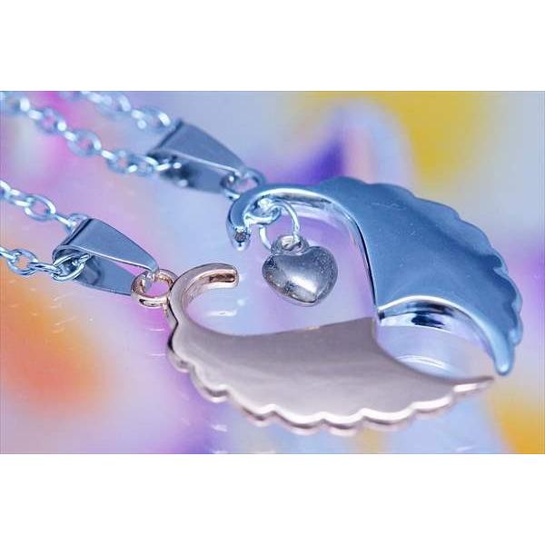 二人で1つのハートインハート」エンジェルフェザー(天使の羽)デザイン