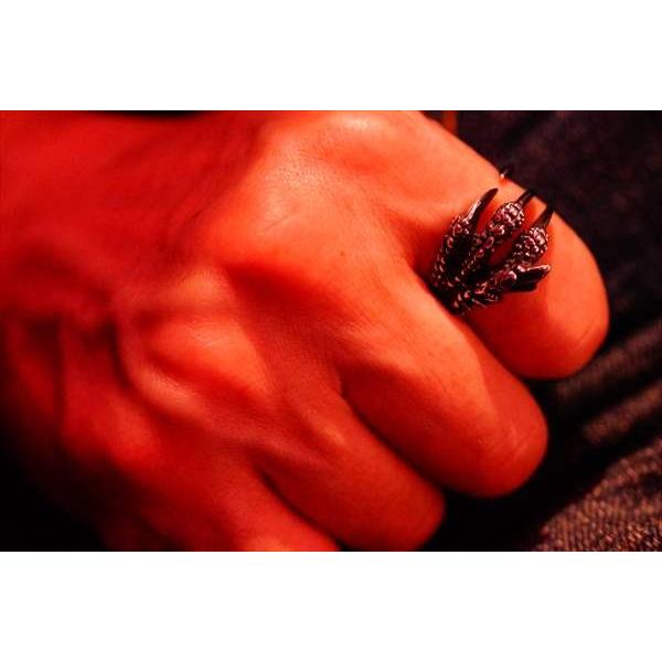 和風 ドラゴンクロー 龍の4本爪ラウンド型 鱗模様立体彫り メンズ