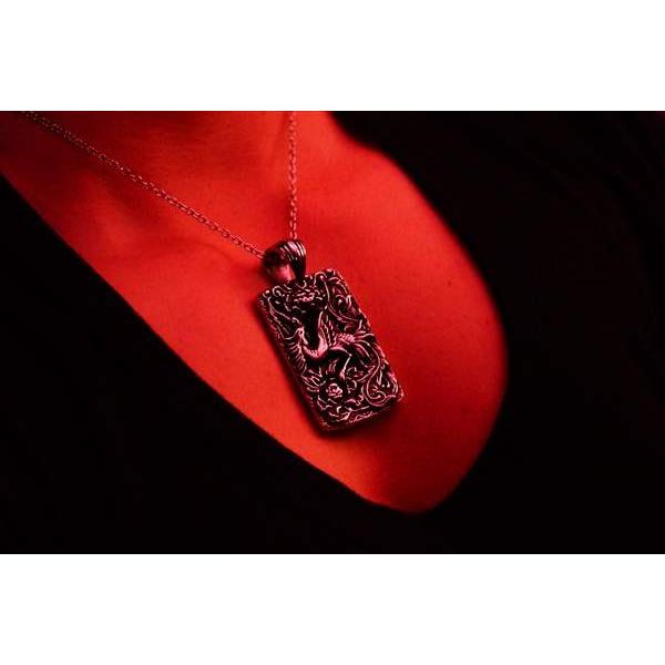 ステンレス ペンダント ネックレス メンズ 鳳凰 霊長 鳥 バード 蓮 花