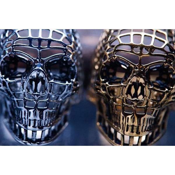 ステンレス リング 指輪 メンズ スケルトン ドクロ 骸骨 スカル 網目