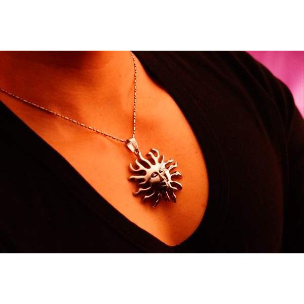 太陽 サン フレア 顔 フェイス ステンレス ペンダント ネックレス