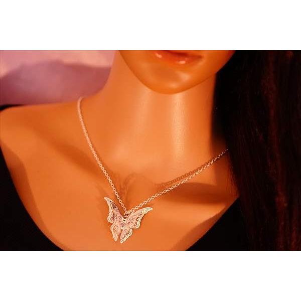 蝶 バタフライ ハート ネックレス ペンダント レディース ジュエリー