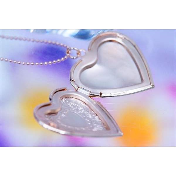 ハート 花 フラワー ロケット ネックレス ペンダント ピンク