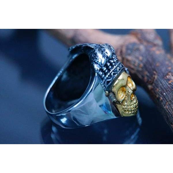 Indian Jewelry インディアン 髑髏 スカル フェザー 羽 ゴールド