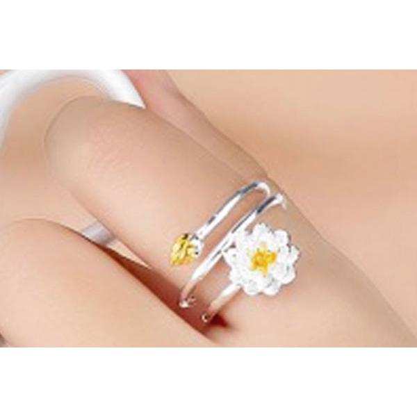 蓮の花 フラワー リング 指輪 ジュエリー レディース イエロー