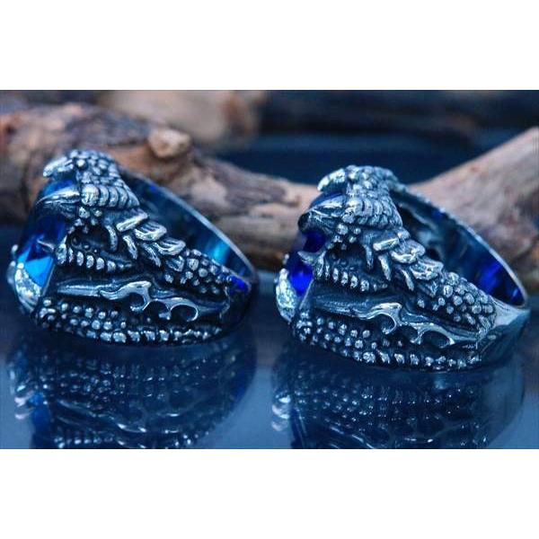 ドラゴン ネイル 龍 爪 鱗 稲妻 サンダー ブルー ジルコニア