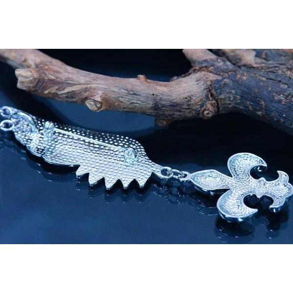 フェザー 羽 ユリの紋章 フルールドリス 2way ラペルピン ピンブローチ