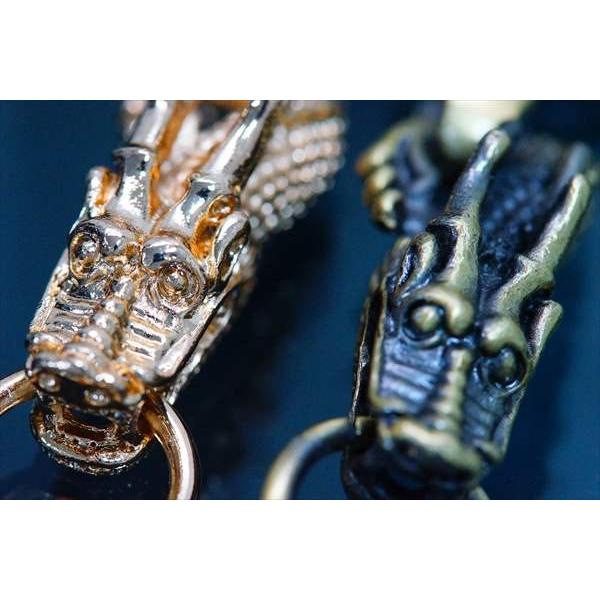 ドラゴン 龍 角 牙 メンズ バングル ブレスレット 「ゴールド