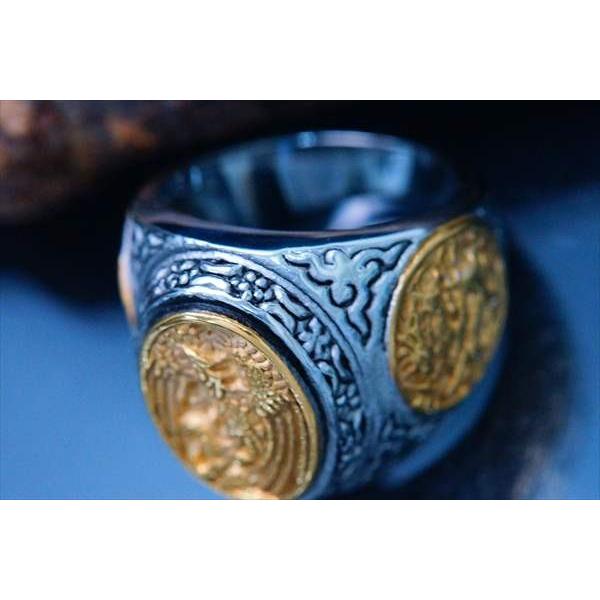 鳳凰 フェニックス 不死鳥 龍 ドラゴン 和柄 和風 印台 ゴールドカラー