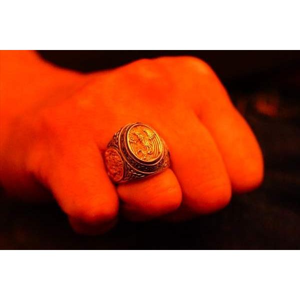 鳳凰 フェニックス 不死鳥 龍 ドラゴン 和柄 和風 印台 ゴールドカラー