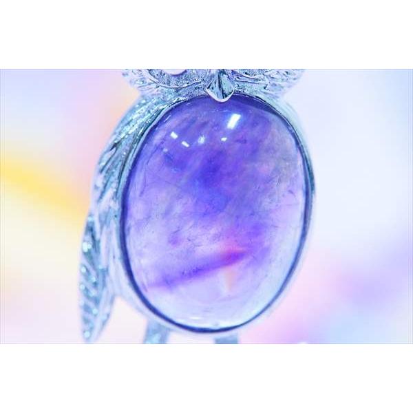 大粒 アメジスト 紫水晶 フクロウ 不苦労 鳥 パワーストーン パープル