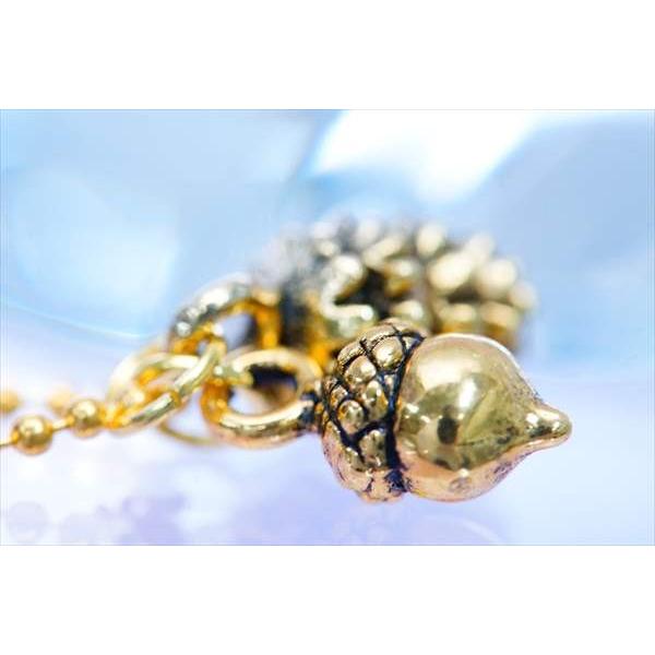 極細 ボールチェーン付き ミニ 松ぼっくり どんぐり プチ チャーム