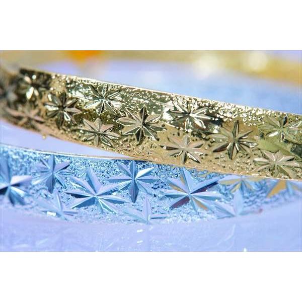 花模様 ゴールド バングル ステンレス フラワーバングル ワイドバングル 花 ゴールド 18K
