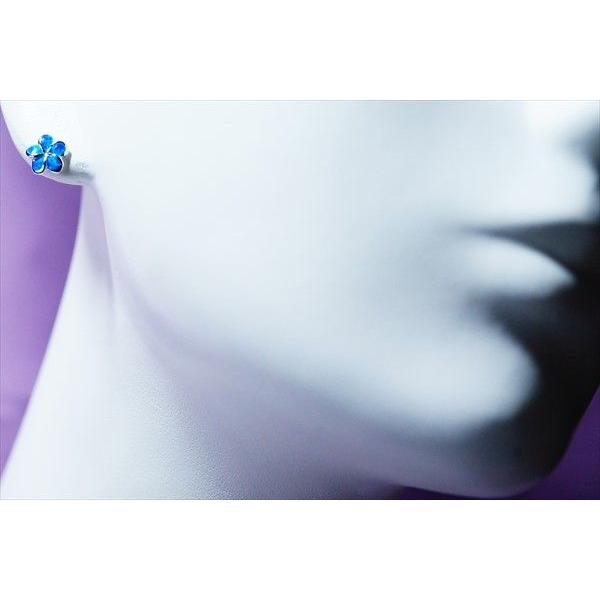 定価の半額以下！！IRIEBEACH プルメリア オパール ピアス 両耳 ハワイアンジュエリー 一輪 プルメリア(花) ブルー オパール装飾