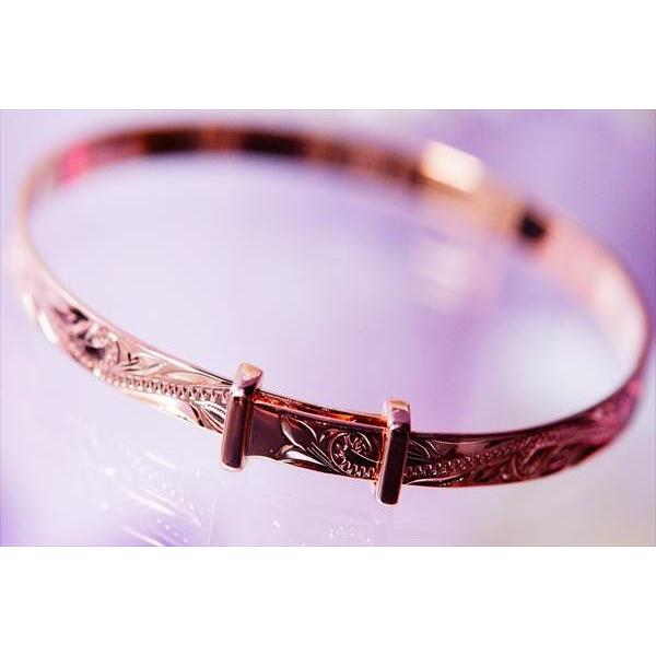 ハワイアンジュエリー プルメリア(花)&スクロール(波) ピンクゴールド