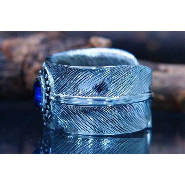 インディアンジュエリー 天然石 ミスティックトパーズ フェザー 羽 スター 星 シルバー925 フリーサイズ メンズ リング | Indian Jewelry | 02