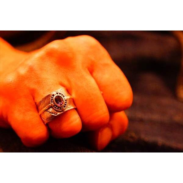 インディアンジュエリー 天然石 ミスティックトパーズ フェザー 羽 スター 星 シルバー925 フリーサイズ メンズ リング | Indian Jewelry | 05