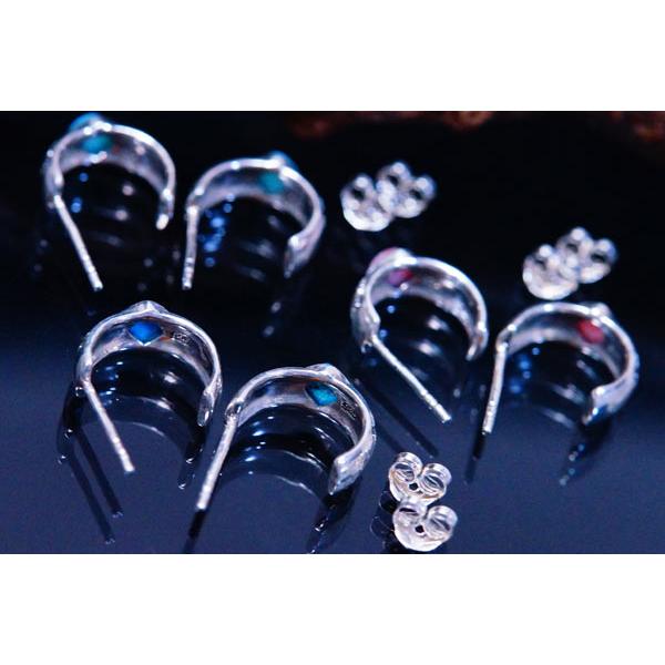 シルバー925,天然ターコイズ,インレイ,ピアス,フォイヤーバード,イーグル鷹鷲 Indian Jewelry インディアンジュエリー ピアス イーグル 鷲