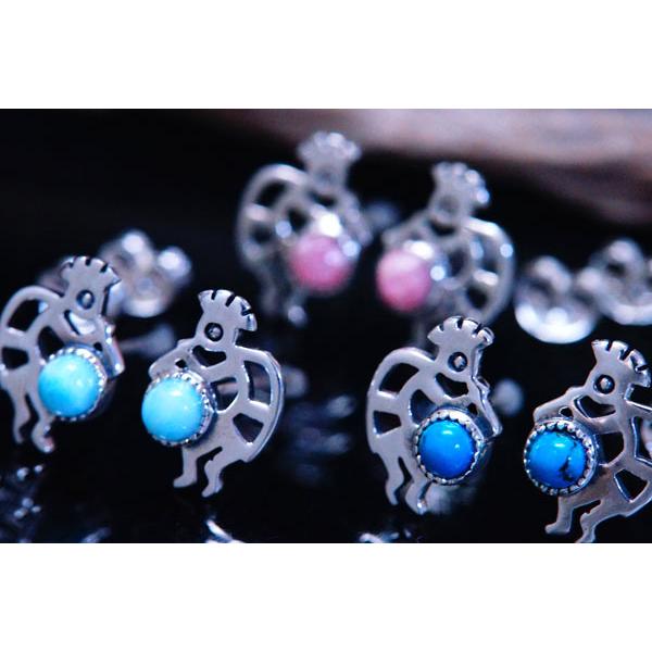 Indian Jewelry インディアンジュエリー ピアス ココペリ 精霊 ナバホ