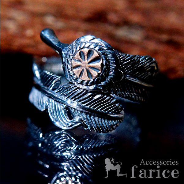 Indian Jewelry フェザー(羽)モチーフ ラウンドデザイン K14(14金 