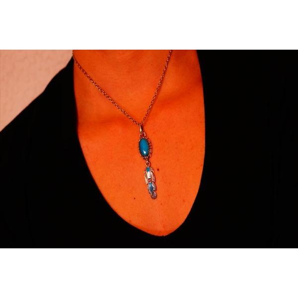 Indian Jewelry ターコイズ&オニキス&レッドコーラル(珊瑚) フェザー