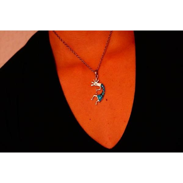 Indian Jewelry ココペリモチーフ 天然石 ターコイズ インレイ