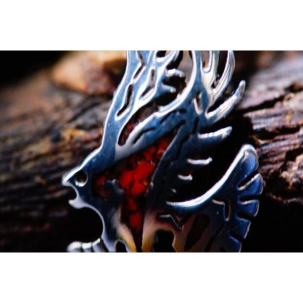 Indian Jewelry イーグル(鷲)モチーフ レッドコーラル(珊瑚) インレイ
