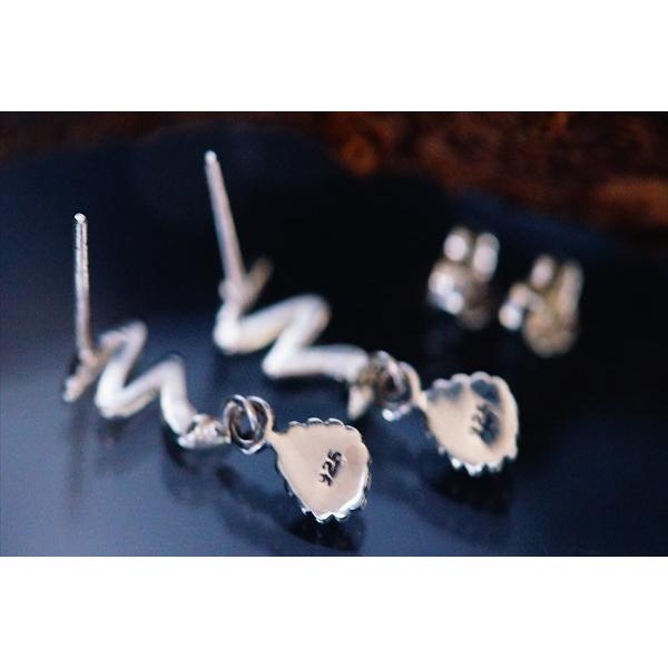 Indian Jewelry 天然石 ターコイズ&サンダー(雷)モチーフ ドロップ