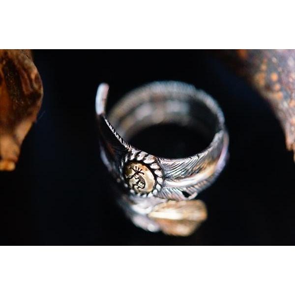 Indian Jewelry フェザー(羽)ラウンド2カラー ココペリ(精霊)プレート