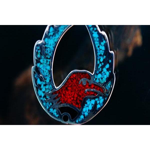 Indian Jewelry イーグル(鷲)モチーフ ターコイズ・レッドコーラル