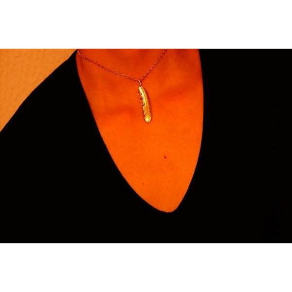 Indian Jewelry イーグルフェザー(鷲) 羽模様両面彫り ゴールド