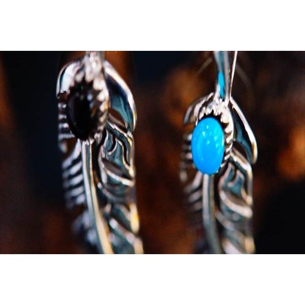 Indian Jewelry イーグルフェザー(鷲の羽) ツタ模様彫りブレイク