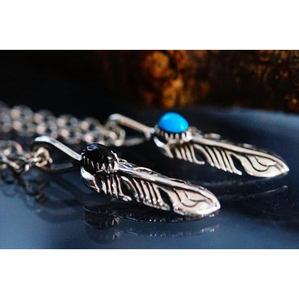 Indian Jewelry イーグルフェザー(鷲の羽) ツタ模様彫りブレイク