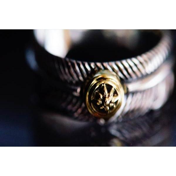 Indian Jewelry フェザー(羽)ラウンドデザイン イエローゴールド・サン