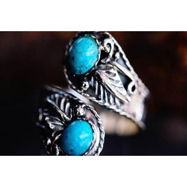 Indian Jewelry 天然石 オーバル・カボションカット ターコイズ リーフ