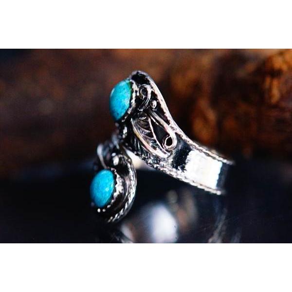 Indian Jewelry 天然石 オーバル・カボションカット ターコイズ リーフ