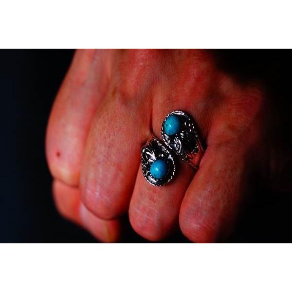 Indian Jewelry 天然石 オーバル・カボションカット ターコイズ リーフ