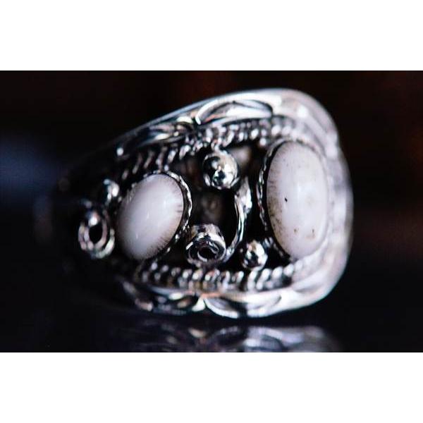 Indian Jewelry オーバル・カボションカット ホワイト