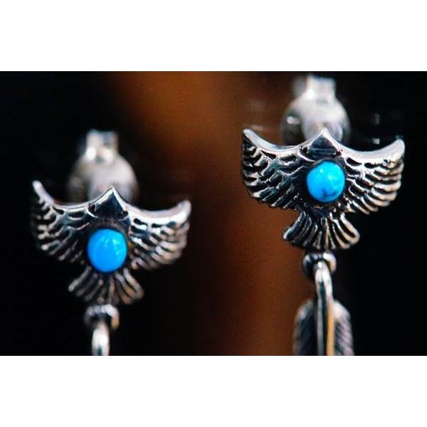 Indian Jewelry イーグル(鷲)&フェザー(羽) ドロップデザイン