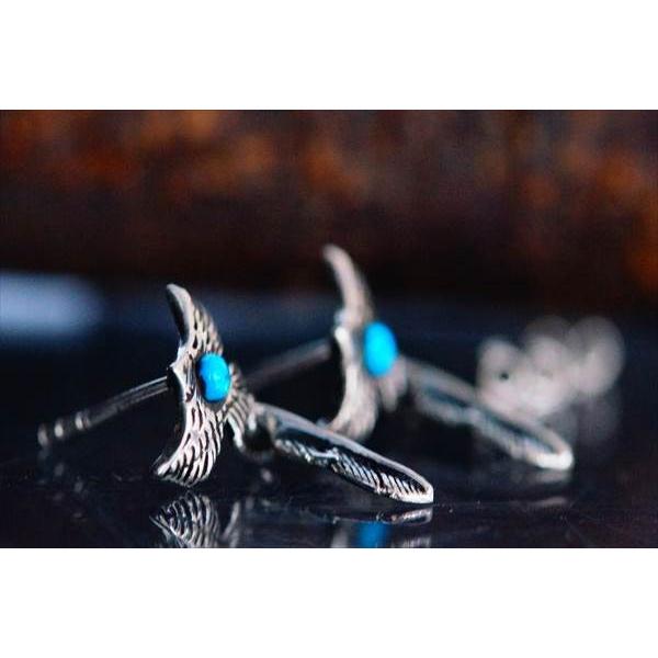 Indian Jewelry イーグル(鷲)&フェザー(羽) ドロップデザイン